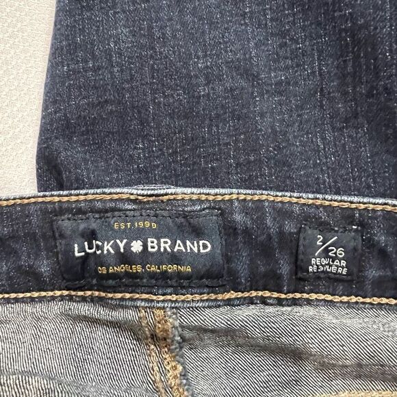 Lucky Brand Sweet Straight Dark Wash Raw Hem Jeans 2/26 - Picture 3 of 12